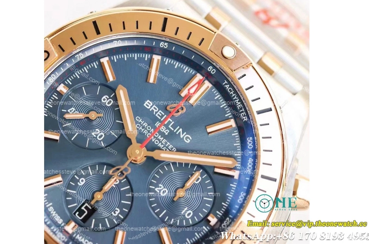 blue SS Breitling B01 RS Asia-7750 Chronomat 42mm GF 0124